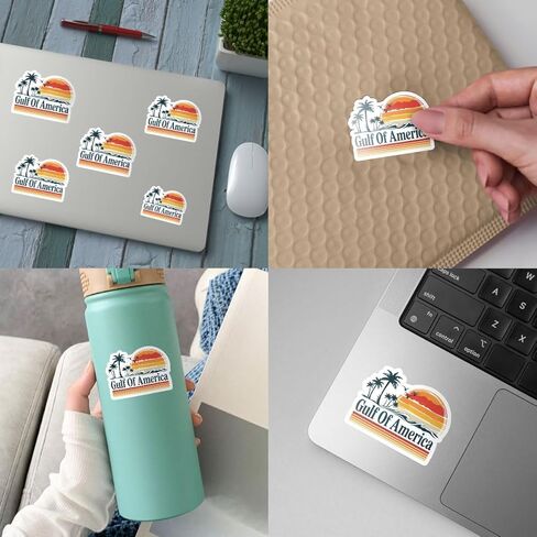 3Pcs Gulf of America Sticker Funny Retro Sunset Gift for Vintage Ocean Wave Palm Tree Gulf of America Stickers Beach Lovers Florida Vacation Car Decal for Laptop Bottle Toolbox Hard Hat (G1, 3") in Saudi Arabia