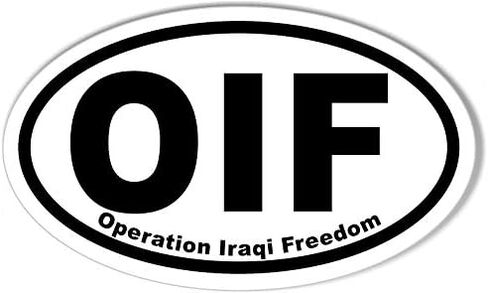 Operation Iraqi Freedom OIF Oval Bumper Sticker in Kuwait