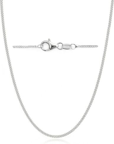 QUADRI - قلادة سلسلة من الفضة الإسترلينية 925 مقاس 1.2 مم للنساء، قلادات سلسلة نسائية قوية ولامعة 16 بوصة - 18 بوصة - 20 بوصة عرض 1.2 مم - صنع في إيطاليا in Kuwait