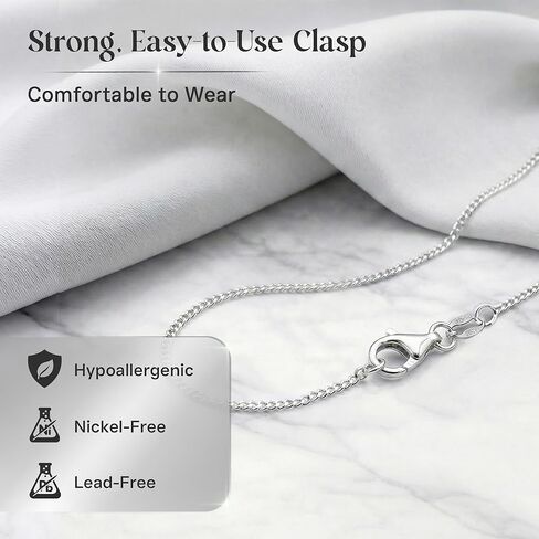 QUADRI - قلادة سلسلة من الفضة الإسترلينية 925 مقاس 1.2 مم للنساء، قلادات سلسلة نسائية قوية ولامعة 16 بوصة - 18 بوصة - 20 بوصة عرض 1.2 مم - صنع في إيطاليا in Kuwait
