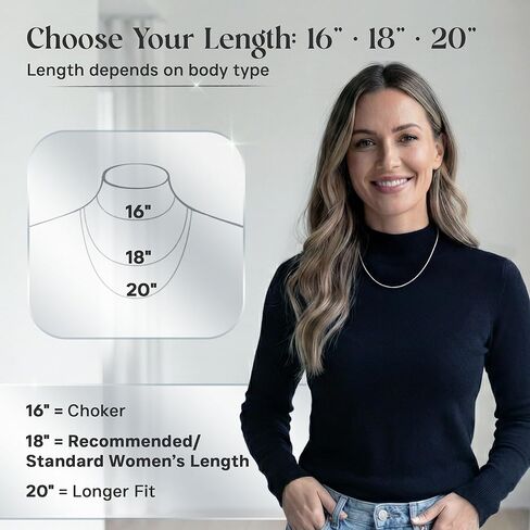 QUADRI - قلادة سلسلة من الفضة الإسترلينية 925 مقاس 1.2 مم للنساء، قلادات سلسلة نسائية قوية ولامعة 16 بوصة - 18 بوصة - 20 بوصة عرض 1.2 مم - صنع في إيطاليا in Kuwait