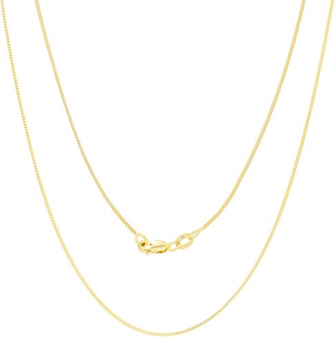 Nuragold 10k الذهب الأصفر الحقيقي الصلبة فرانكو الماس قطع 0.6mm Spiga القمح سلسلة قلادة (16 "-24") مجوهرات إيطالية لذيذة للنساء in Saudi Arabia