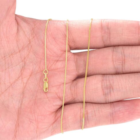 Nuragold 10k الذهب الأصفر الحقيقي الصلبة فرانكو الماس قطع 0.6mm Spiga القمح سلسلة قلادة (16 "-24") مجوهرات إيطالية لذيذة للنساء in Saudi Arabia