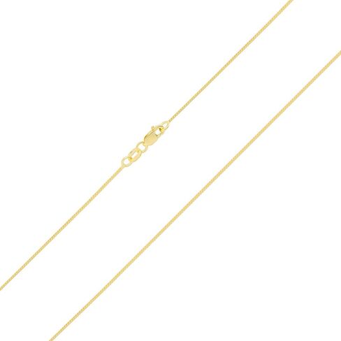 Nuragold 10k الذهب الأصفر الحقيقي الصلبة فرانكو الماس قطع 0.6mm Spiga القمح سلسلة قلادة (16 "-24") مجوهرات إيطالية لذيذة للنساء in Saudi Arabia