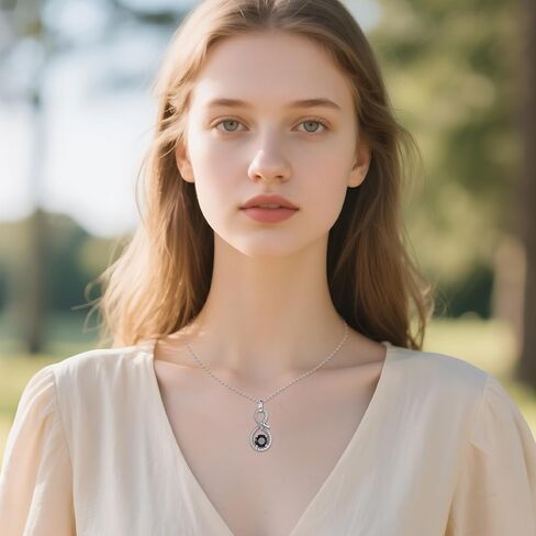 Snake Necklace Sterling Silver Snake Pendant Black Crystal Cute Animal Jewelry Gifts for Women in Saudi Arabia
