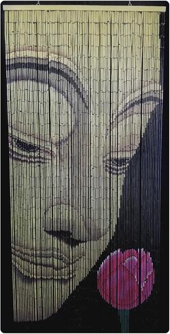 Beaded Curtain-90 Strands-Hanging Door Beads-Bohemian Doorway Beads-35.5" W x 80" H-Hand Made-Hand Painted (Blossom) in Saudi Arabia
