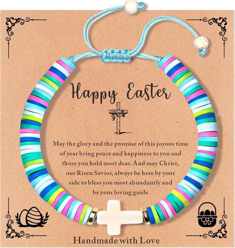 Easter Basket Stuffers for Teens Toddler Cross Bracelet Easter Gifts for kids Teen Girls Boys Christian Gifts for Women Religious Jewelry Essentials Egg Fillers Catholic Teenagers Gift Ideas in Kuwait