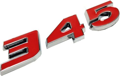 2pcs 345 Emblems Badge Decal Sticker Compatible with Nameplate New Universal Cars (Chrome Red) in Saudi Arabia