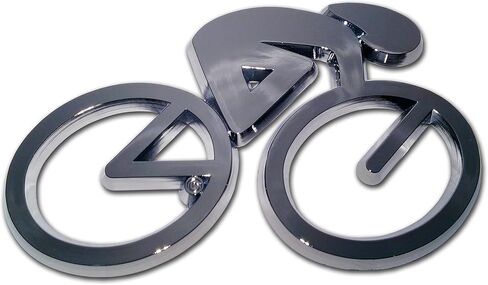 Elektroplate Cycling OEM Chrome Emblem for Cars, Trucks, and All Auto | Universal Fit at 3.5" x 2.25" | Weatherproof in Saudi Arabia