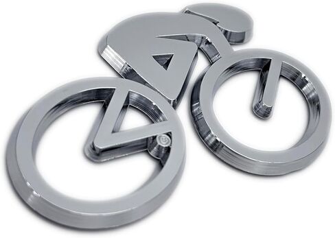 Elektroplate Cycling OEM Chrome Emblem for Cars, Trucks, and All Auto | Universal Fit at 3.5" x 2.25" | Weatherproof in Saudi Arabia
