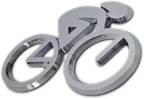 Elektroplate Cycling OEM Chrome Emblem for Cars, Trucks, and All Auto | Universal Fit at 3.5" x 2.25" | Weatherproof in Saudi Arabia