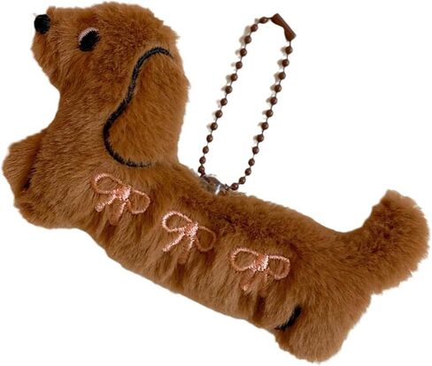 Unique Dachshund Plush Keychains Soft Puppy Charm for Bag Decoration and Organization Cartoon Bag Hanging Decors in Kuwait