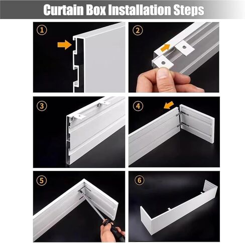 Curtain Pelmet Panel Without Track ， Curtain Pelmet Panel Cover Box for Home Decor Track Rod(560cm(18.4 ft)) in Saudi Arabia