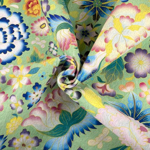 Washable Floral Area Rug,2x3ft Vintage Boho Rug Green,Ultra Light Rugs for Entrance,Non-Slip Low-Pile Indoor Mat Floor Carpet for Hallway Bedroom Kitchen Bathroom in Kuwait