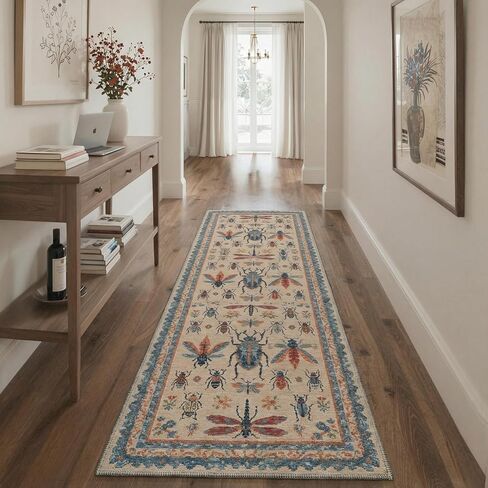 Bavni Leopard 2x3 Entryway Rug Animal Jungle Rug, Machine Washable Door Mat Non Slip, Low Pile Soft Stain Resistant Floral Cheetah Carpet for Hallway Bathroom Laundry Room Corridor, Burnt Orange Red in Saudi Arabia