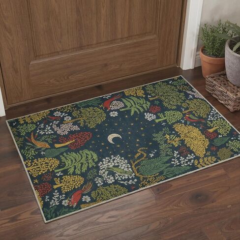Bavni Leopard 2x3 Entryway Rug Animal Jungle Rug, Machine Washable Door Mat Non Slip, Low Pile Soft Stain Resistant Floral Cheetah Carpet for Hallway Bathroom Laundry Room Corridor, Burnt Orange Red in Saudi Arabia