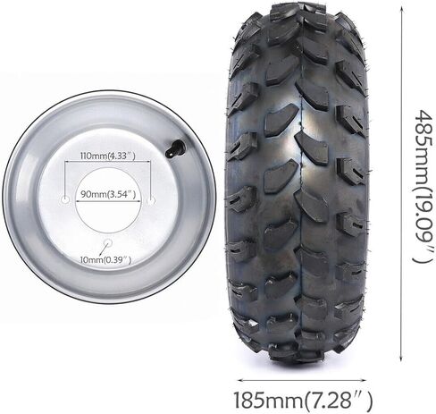 44" Rear Live Axle Complete Kit Go Kart Axle Sprocket Brake Disc Wheel Hub with Pillow Block + Sprocket + + 4 Bolt Hub + 19x7-8" Wheels Tires for ATV Quad Go Kart Golf Cart Buggy 4 Wheelers in Saudi Arabia
