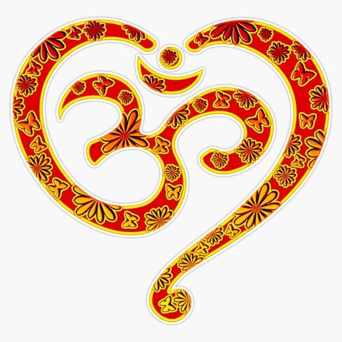 Magnet OM Heart، Mantra، رمز الحب والروحانية، ملصق فينيل مغناطيسي لليوجا 5 بوصات in Saudi Arabia