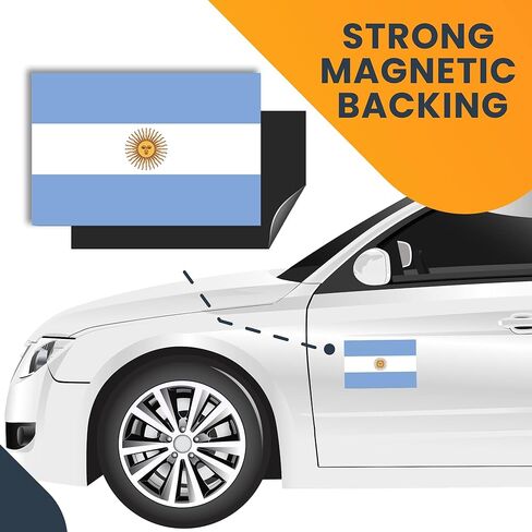 Magnet Me Up Argentina Argentinian Flag Magnet Decal, 4x6 Inches, Automotive Magnet for Car, Truck SUV, Sticks to Any Magnetic Surface, Cultural Item, Show Pride to Your Country, Crafted in USA in Saudi Arabia