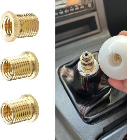 3 قطع محولات خيط مقبض ناقل الحركة، برغي مقبض ناقل الحركة، M10 × 1.25، M10 × 1.5، M8 × 1.25 خيط نحاسي، برغي مقبض عصا ناقل الحركة العالمي، محول رأس ناقل الحركة لمعظم السيارات in Saudi Arabia