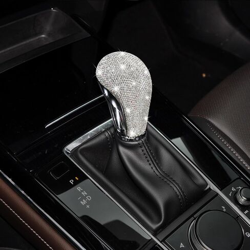 غطاء مقبض ناقل الحركة من TOMALL متوافق مع Mazda 3 2019-2023 CX-30 2020-2023 لوحة ناقل الحركة الماسية الداخلية غطاء ذراع ناقل الحركة مع ديكورات كريستالية لملحقات السيارة اللامعة in Saudi Arabia