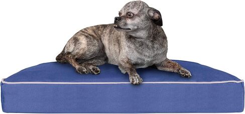Furhaven Pillow Dog Bed for Large/Medium Dogs w/ Removable Washable Cover - Sherpa & Suede Mattress - Espresso, Large in Saudi Arabia