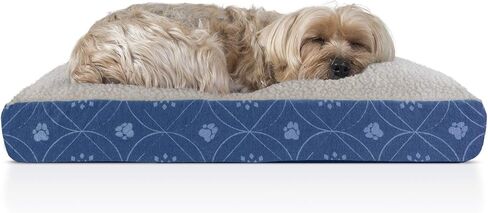 Furhaven Pillow Dog Bed for Large/Medium Dogs w/ Removable Washable Cover - Sherpa & Suede Mattress - Espresso, Large in Saudi Arabia