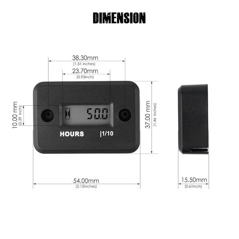 عداد ساعة رقمي / LCD رقمي يعمل بالطاقة الذاتية، بطارية مدمجة مقاومة للماء ABS تستخدم للمناشير، جزازات العشب، الدراجات النارية، المكربنات، ATVs، دراجات موتوكروس، المولدات، الجرارات in Kuwait