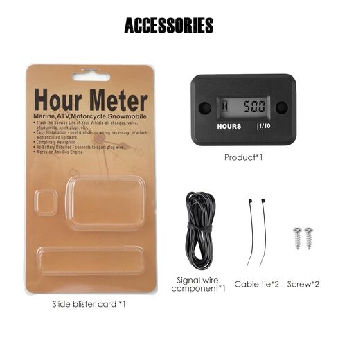عداد ساعة رقمي / LCD رقمي يعمل بالطاقة الذاتية، بطارية مدمجة مقاومة للماء ABS تستخدم للمناشير، جزازات العشب، الدراجات النارية، المكربنات، ATVs، دراجات موتوكروس، المولدات، الجرارات in Kuwait