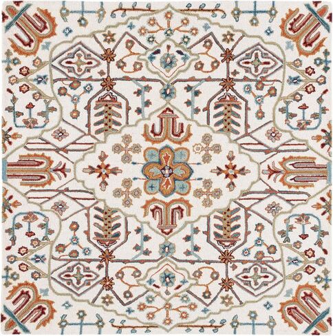 SAFAVIEH Heritage Collection Runner Rug - 2'3" x 8', Ivory & Grey, Handmade Oriental Boho Medallion Wool, Ideal for High Traffic Areas in Living Room, Bedroom (HG278A) in Saudi Arabia