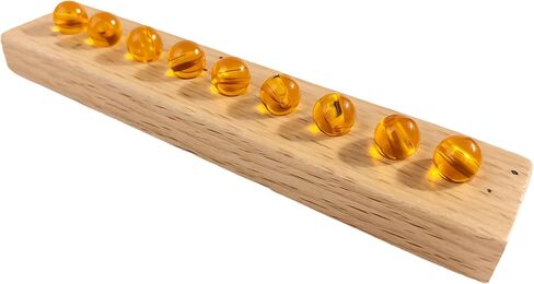 Premium Montessori Decimal System Set with Golden Beads& Trays - Working Set for Place Value & Operations, Math Materials for Kids 4-7+, Beechwood Box 16" (Introduction to Decimal Symbols with Trays) in Kuwait