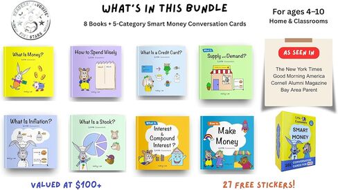 Books 1-8 + Conversation Cards (Financial Literacy Books for Ages 4-10, Great for Classrooms, Homeschoolers, Teachers, Parents) in Saudi Arabia