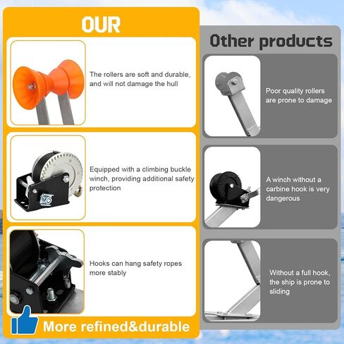 حامل ونش مقطورة القارب 1200 رطل مع الأسطوانة، عمود ونش لمقطورة أنابيب مربعة 2-2.7 بوصة، حامل ونش ارتفاع قابل للتعديل مع الفولاذ المجلفن، مسمار على شكل حرف U مناسب لقارب الصيد السريع in Kuwait