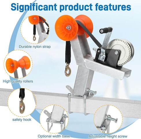 حامل ونش مقطورة القارب 1200 رطل مع الأسطوانة، عمود ونش لمقطورة أنابيب مربعة 2-2.7 بوصة، حامل ونش ارتفاع قابل للتعديل مع الفولاذ المجلفن، مسمار على شكل حرف U مناسب لقارب الصيد السريع in Kuwait