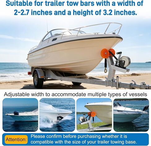 حامل ونش مقطورة القارب 1200 رطل مع الأسطوانة، عمود ونش لمقطورة أنابيب مربعة 2-2.7 بوصة، حامل ونش ارتفاع قابل للتعديل مع الفولاذ المجلفن، مسمار على شكل حرف U مناسب لقارب الصيد السريع in Kuwait