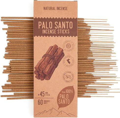 Palo Santo Incense Sticks - Total 60 Insence-Sticks - Natural Scent for Meditation & Space Cleansing in Kuwait