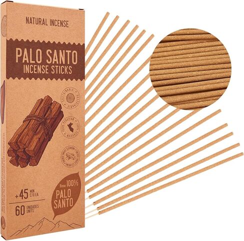 Palo Santo Incense Sticks - Total 60 Insence-Sticks - Natural Scent for Meditation & Space Cleansing in Kuwait