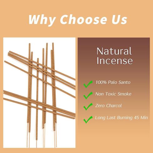 Palo Santo Incense Sticks - Total 60 Insence-Sticks - Natural Scent for Meditation & Space Cleansing in Kuwait