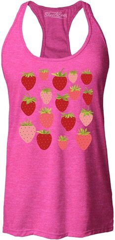 Strawberry Cottagecore Women's Racerback Tank Top Slim Fit in Saudi Arabia