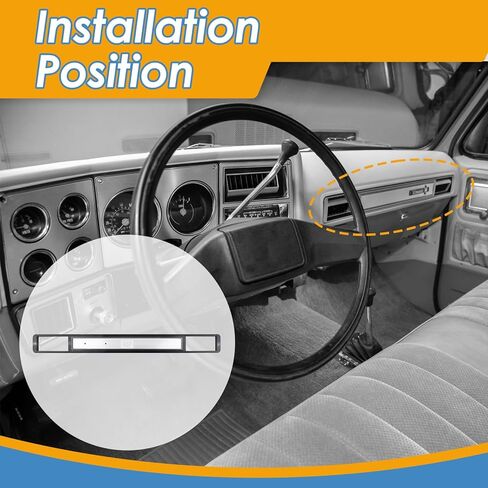 Dash AC Vent Plate Brushed Air Condition Cover, Compatible with 1973-1980 Chevrolet Gmc C10 Truck Blazer Sub in Kuwait