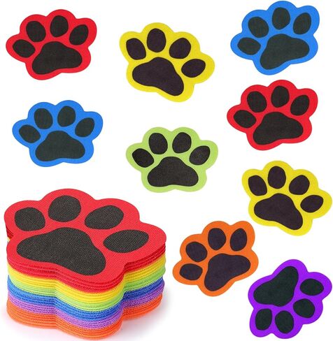 48 Pcs Carpet Spot Markers, Carpet Spots for Classroom Carpet Floor Paw Prints Dots Markers 6 Colors Floor Dot for Teacher Supplies Elementary Student Kindergarten Yoga Standing in Kuwait