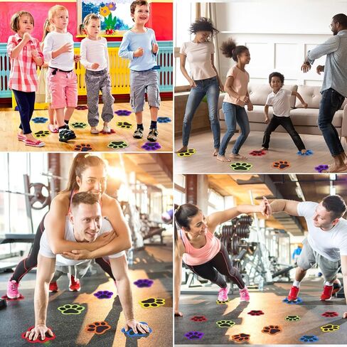 48 Pcs Carpet Spot Markers, Carpet Spots for Classroom Carpet Floor Paw Prints Dots Markers 6 Colors Floor Dot for Teacher Supplies Elementary Student Kindergarten Yoga Standing in Kuwait