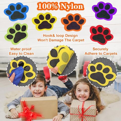 48 Pcs Carpet Spot Markers, Carpet Spots for Classroom Carpet Floor Paw Prints Dots Markers 6 Colors Floor Dot for Teacher Supplies Elementary Student Kindergarten Yoga Standing in Kuwait