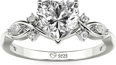 Jeulia Moissanite Twig Ring for Women | Infinity Twist Heart Cut Promise Ring | 925 Sterling Silver Anniversary Wedding Gift for Her | Engagement Promise Band with Gift Box in Saudi Arabia