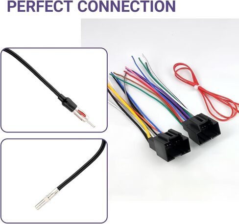 Radio Wiring Harness Connector Antenna Adapter Compatible with 2006-2013 GMC Sierra Buick Chevy Impala Stereo Wire Cable CD Receiver Kit 4 PCS for Car Audio System Installation in Kuwait