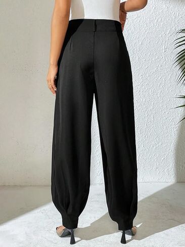 High Waisted Double Button Pleated Straight Leg Suit Pants Casual Womens Casual Cozy Summer Pants in Saudi Arabia