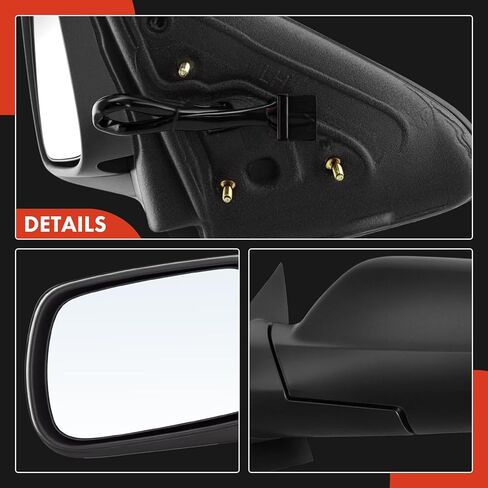 A-Premium Driver Side Power Door Mirror - Compatible with Jeep WK Series Grand Cherokee 2005-2010 - Heated Manual Folding Black Outside Rear View Mirror in Saudi Arabia