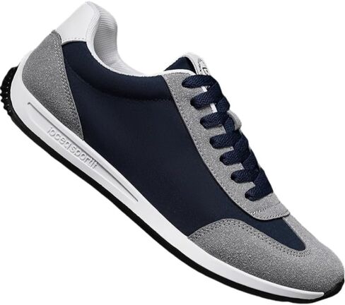 Men's Casual Sneakers - Navy & Gray, Breathable, Durable, Lace-Up Design, All-Season Comfort, Outdoor & Wear, Footwear | Modern Sneakers in Saudi Arabia