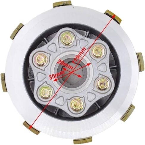 Central Clutch Pressure (6 Clutch Friction Plates 5 Iron Clutch Plates) Compatible with CG150 CG175 CG200 CG250 CG300 Dirt Bike Trike in Kuwait