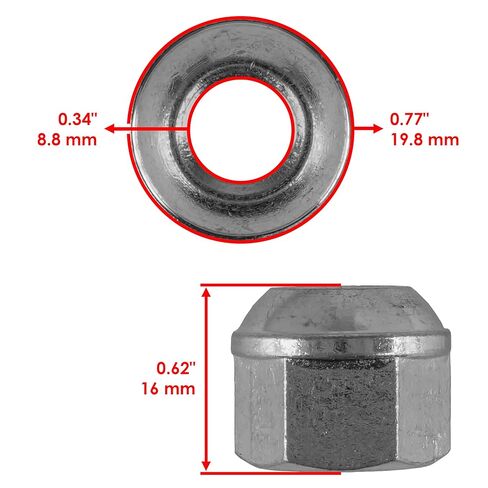Caltric 4X Front/Rear Wheel Nut Compatible with Honda FourTrax 300 1988-1997/90314-VM0-771 in Kuwait